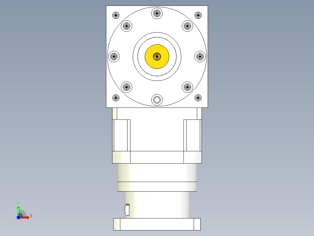 换向器PW210双轴 PLX180-L2 35-114.3-200-M12.stp前视图