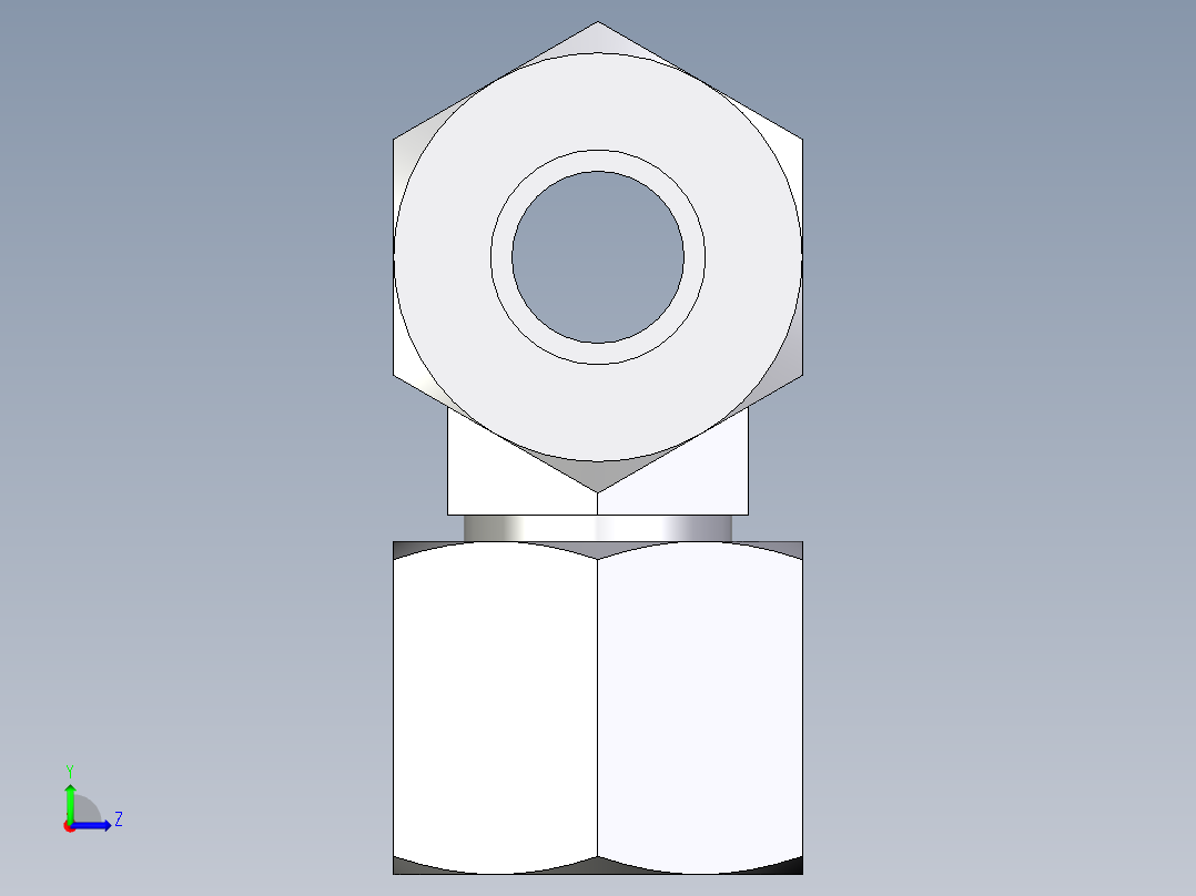 卡套式工业通用硬管接头EO_Swivel_nut_branch_tee_ET10L71左视图