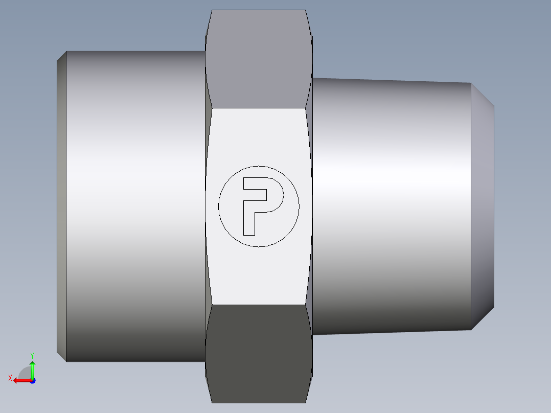 卡套式工业通用硬管接头EO_Male_Stud_connector_GE30S1NPTCFX后视图