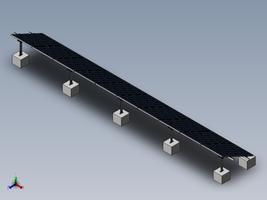 光伏支架三维效果三维SW正等轴测缩略图