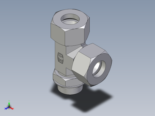 卡套式工业通用硬管接头EO_Adjustable_locknut_run_tee_LEE25SRCF