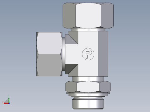 卡套式工业通用硬管接头EO_Adjustable_locknut_run_tee_LEE25SRCF后视缩略图