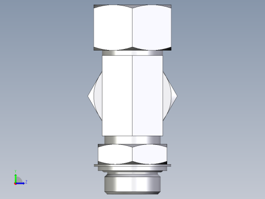 卡套式工业通用硬管接头EO_Adjustable_locknut_run_tee_LEE25SRCF左视缩略图