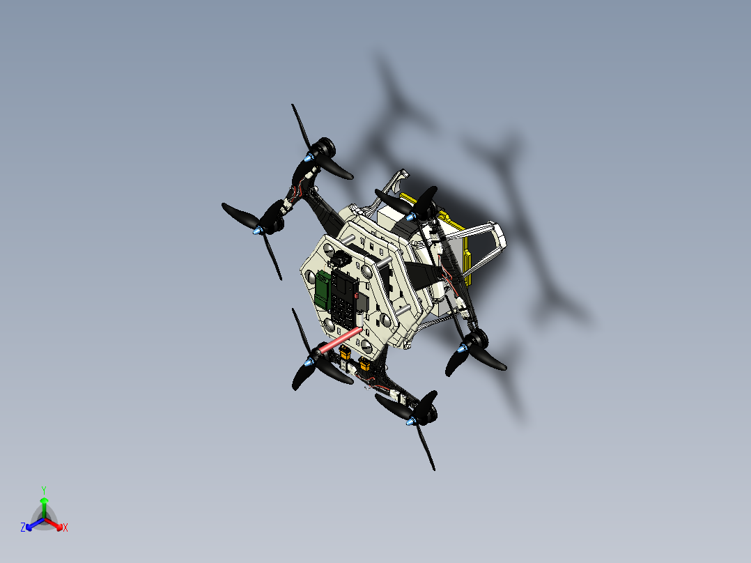 6轴无人机垂直升降机正等轴测图