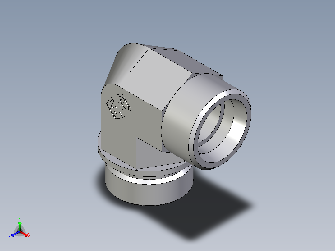 卡套式工业通用硬管接头EO_Male_stud_elbow_WE30SRCFX主视图