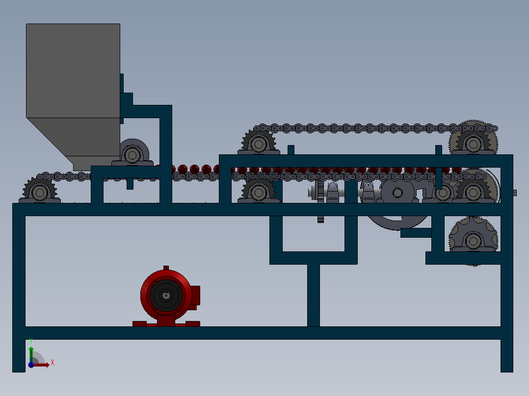 大枣去核机设计三维图SolidWorks前视图