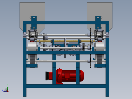 大枣去核机设计三维图SolidWorks右视缩略图