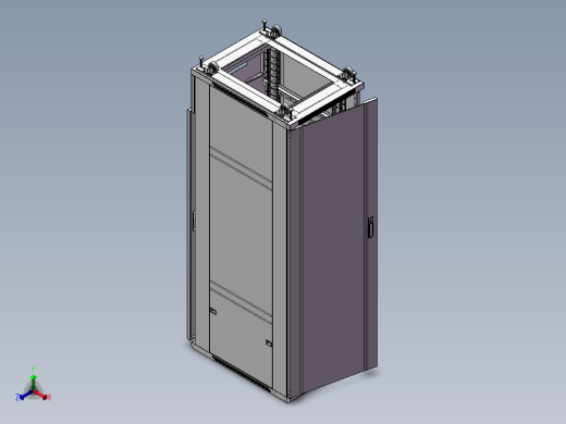 网络机柜 3D模型正等轴测缩略图