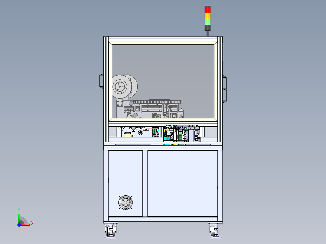 一种极耳电池弯折机（sw18可编辑+工程图+bom）前视图