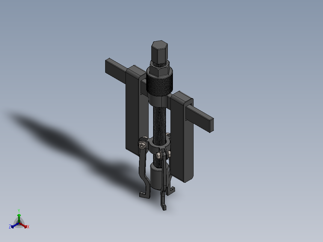 A0002460-三爪内轴承拉马组件拉玛正等轴测图
