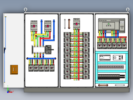 三柜组装双电源plc控制柜 55760前视缩略图