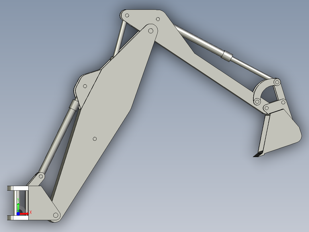 B3004186-挖掘机挖掘臂前视图