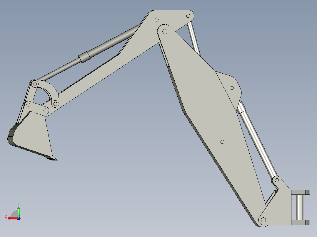 B3004186-挖掘机挖掘臂后视图