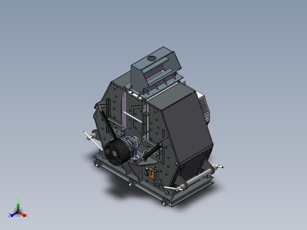 破碎机、二次破碎机正等轴测图
