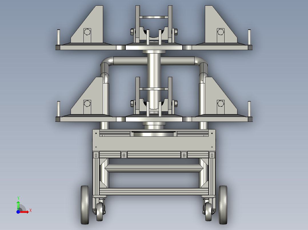 进料弯头移动小车前视图