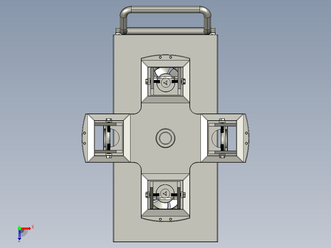 进料弯头移动小车俯视图