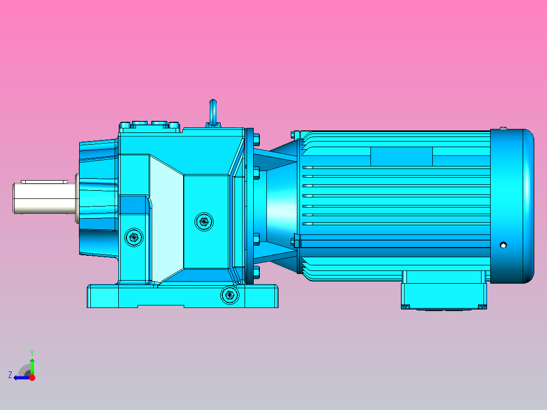 R77斜齿轮减速机[R77-Y2.2-4P-112-M1-Ⅳ]右视图