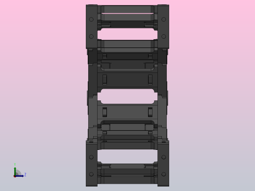 弯曲半径100内高45两侧打开型桥式拖链[DMD45BD-30-90-100R-10-A-8-V-8]左视缩略图
