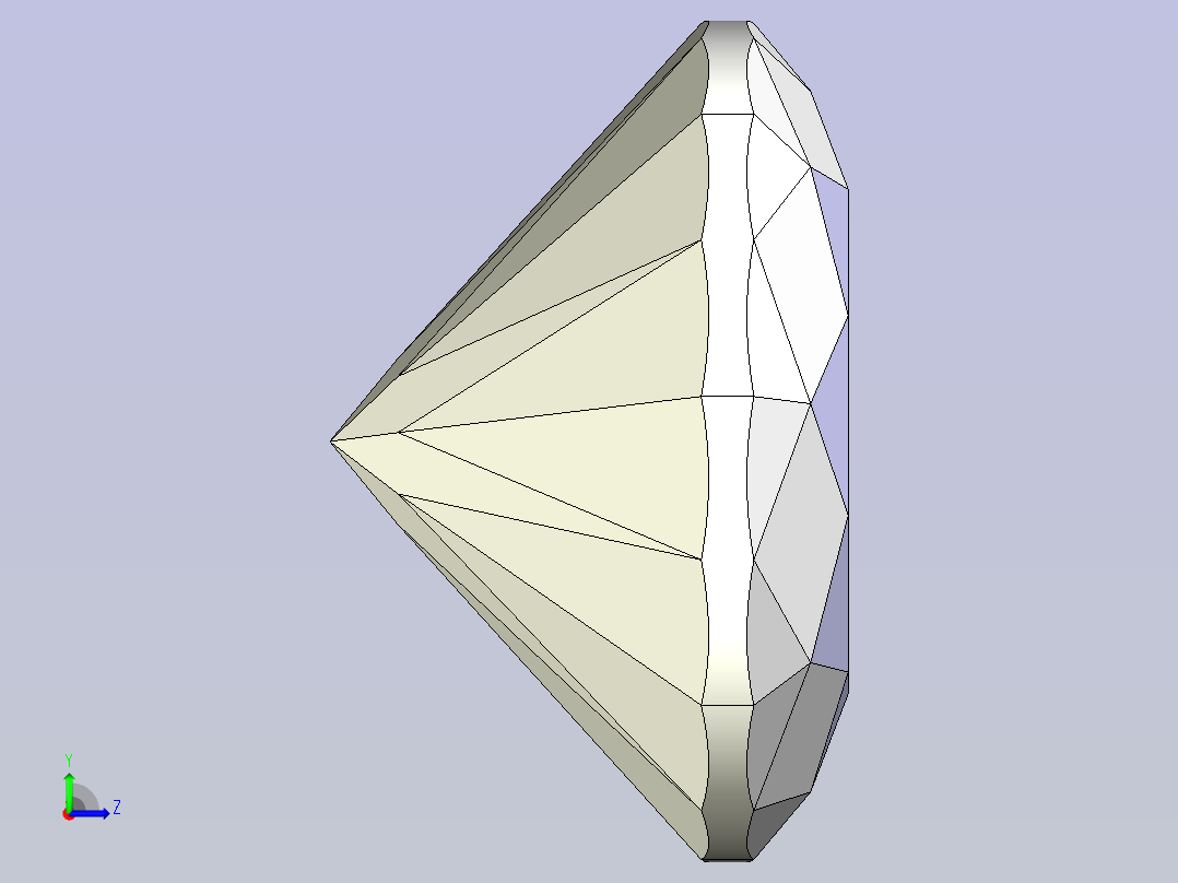 3D钻石模型左视图