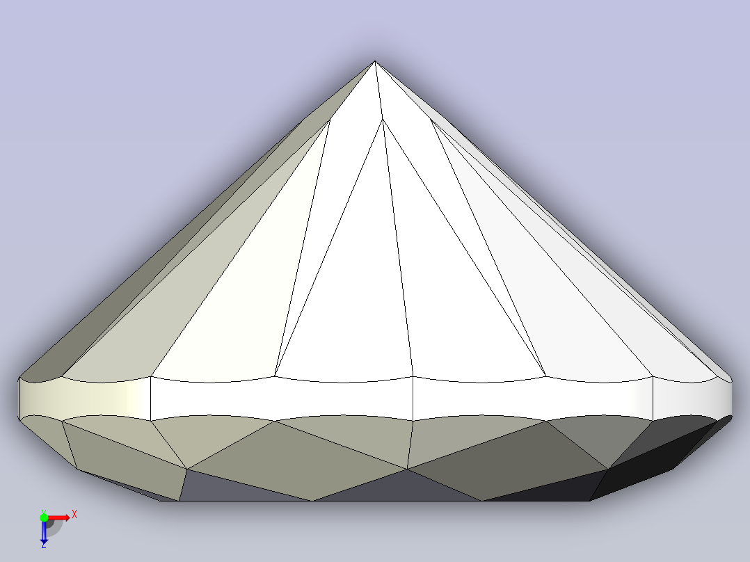 3D钻石模型俯视图