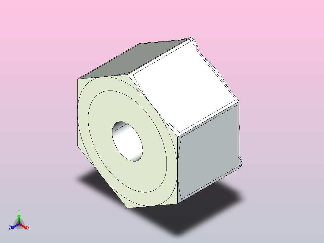 公制凸焊螺母正等轴测图