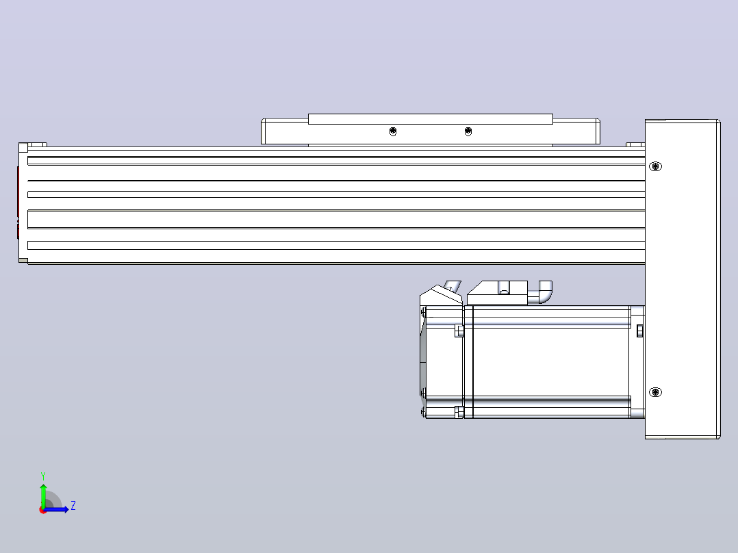 滚珠丝杠直线轴带导轨全封闭TPA-HCR-140D-2010C-L100-MP-Y-P40-N3左视图