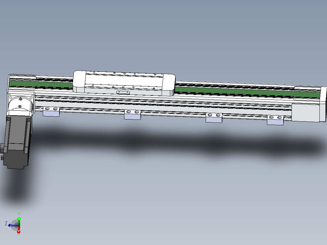 DMEB65L-LTCR欧规同步带模组直线模组（电机左折）[DMEB65L-L15S350-DT400-C2U-LTCR]主视图