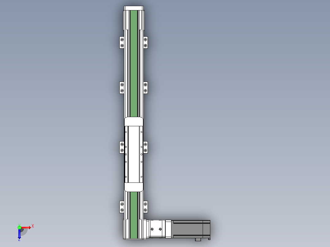 DMEB65L-LTCR欧规同步带模组直线模组（电机左折）[DMEB65L-L15S350-DT400-C2U-LTCR]俯视图
