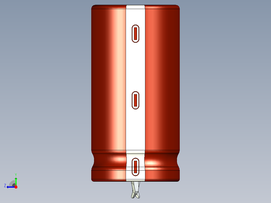 20 x 40棕色白色底片电解电容器右视图
