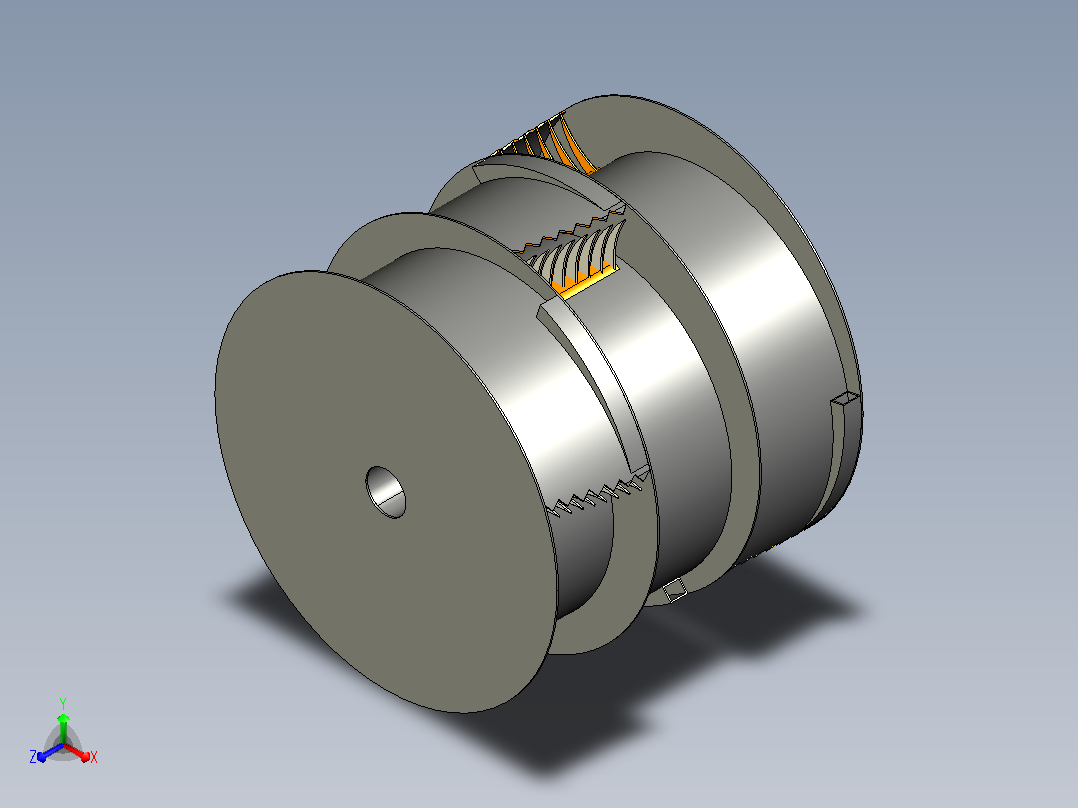 NASA RASSOR 铲斗鼓设计解决方案主视图