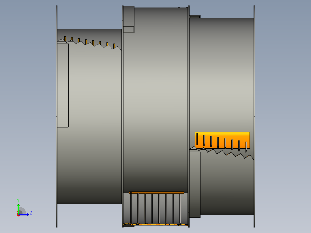 NASA RASSOR 铲斗鼓设计解决方案左视图