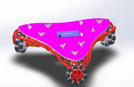 麦克纳姆轮图纸模型全方位轮三角形机器人平台机械3D三维AA034缩略图