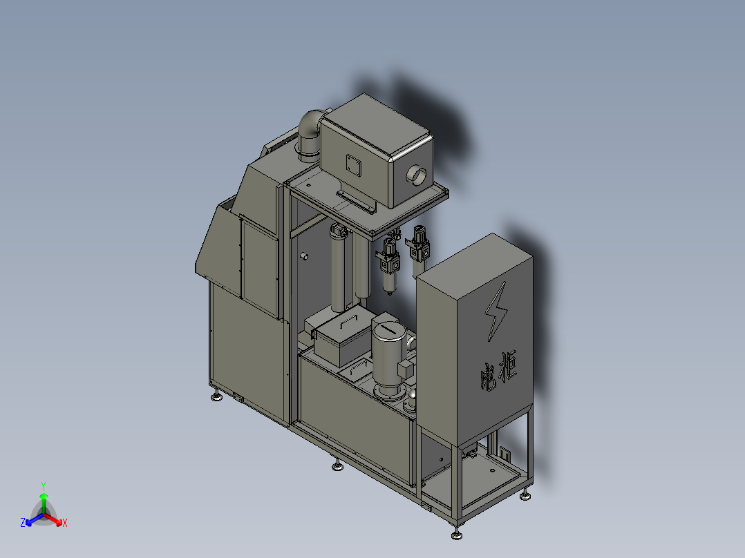 旋转喷淋清洗机3D模型
