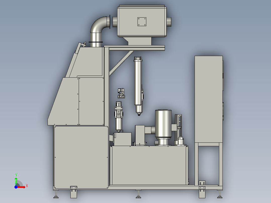 旋转喷淋清洗机3D模型前视图