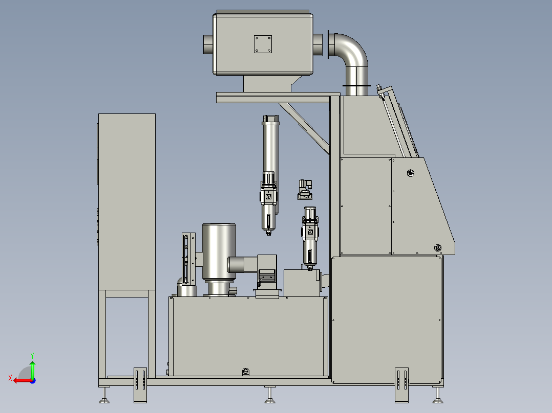 旋转喷淋清洗机3D模型后视图