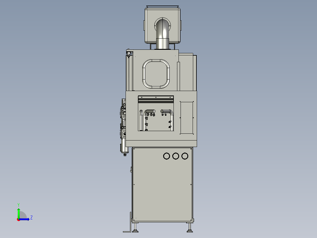 旋转喷淋清洗机3D模型左视图