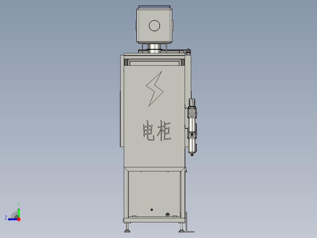 旋转喷淋清洗机3D模型右视图