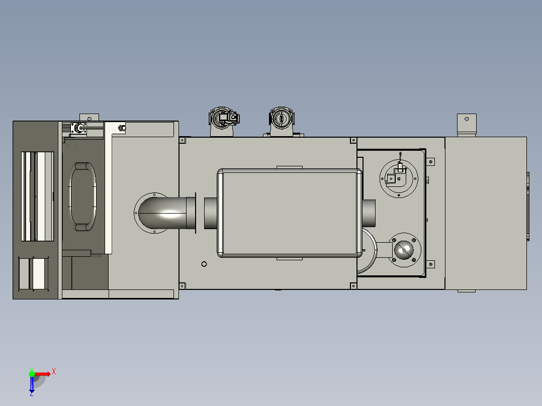 旋转喷淋清洗机3D模型俯视图