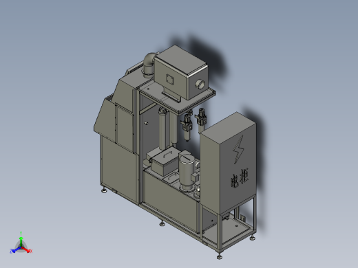 旋转喷淋清洗机3D模型正等轴测缩略图