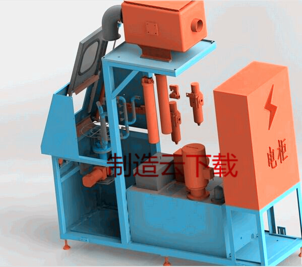 旋转喷淋清洗机3D模型