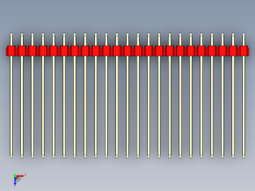 彩色公头100mil（2.54mm）系列-DS1021_red_1x23p_100mil_Type43_rev1.0俯视缩略图