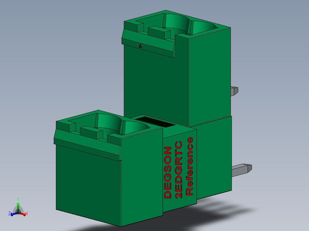 DEGSON 2EDG 系列 5.0mm 可插拔接线端子组-2EDGRTC-5.0_5.08-xxP-14-00AH主视图