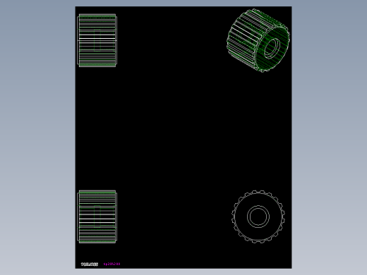 時規皮帶惰輪TIP(A)-2D多系列多零件图纸模型