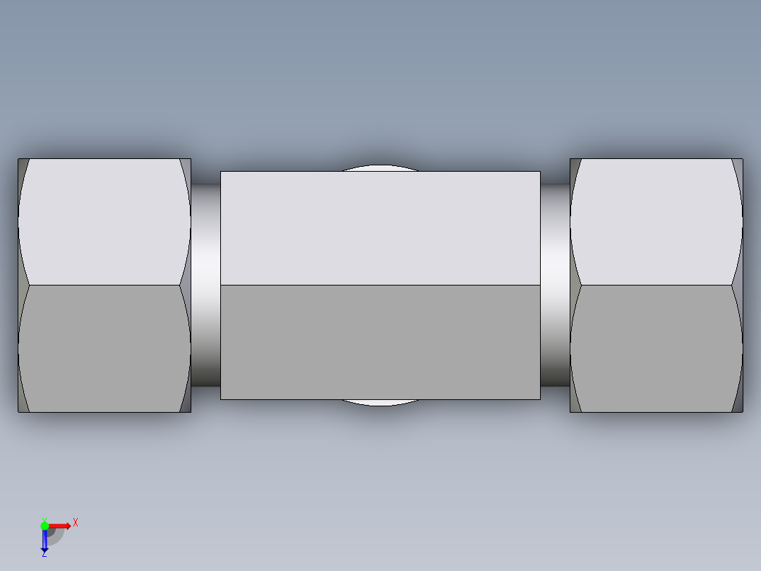 卡套式工业通用硬管接头EO_Adjustable_locknut_branch_tee_TEE16SMCF俯视图