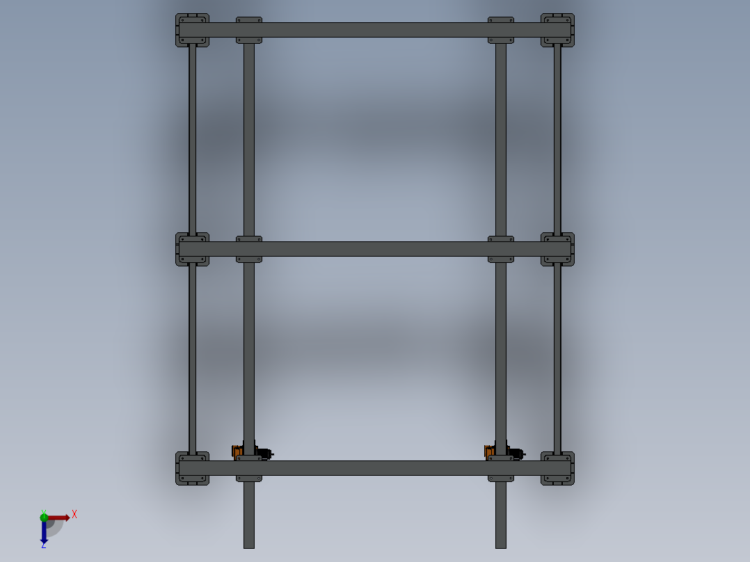 航吊式起重机设计模型俯视图