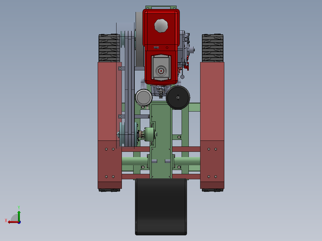 微型橡胶履带拖拉机后视图