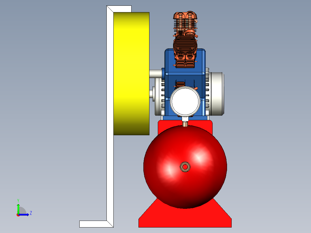 韦恩双空气压缩机 120--stp左视图