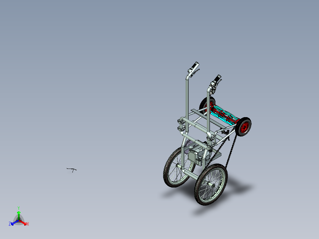 割草机正等轴测图