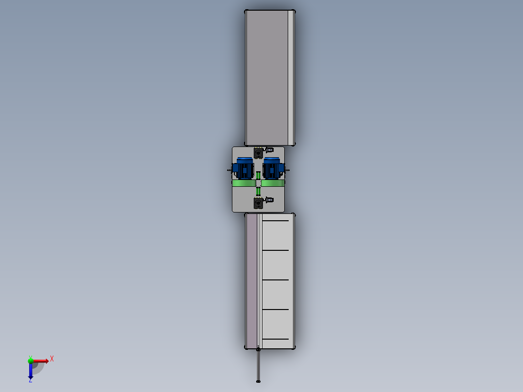 管材(钢管)自动抛光机模型俯视图