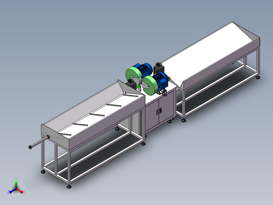 管材(钢管)自动抛光机模型正等轴测图